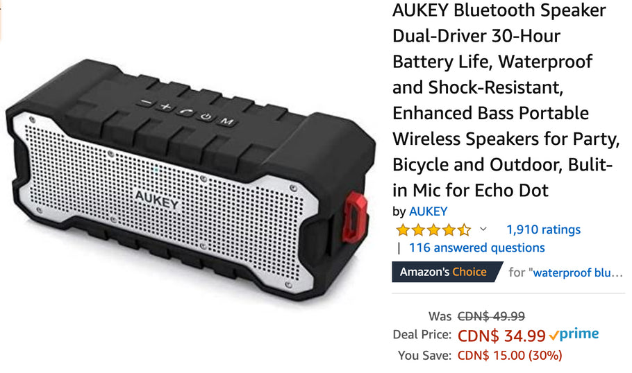 Amazon Canada Deals: Save 30% on AUKEY Bluetooth Speaker + 26% on Playmobil Take Along Police Station + More Offers