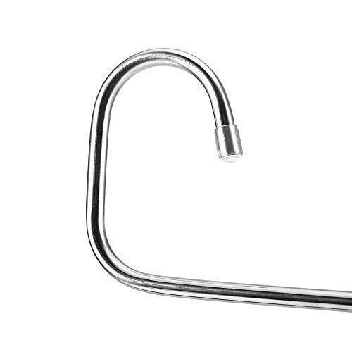 Get ziidoo new s type pants hangers stainless steel closet hangers upgrade non slip design hangers closet space saver for jeans trousers scarf tie 6 piece 1