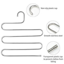 Load image into Gallery viewer, Organize with s type stainless steel clothes pants hangers for closet organization with multi purpose for space saving storage 10 pack 1