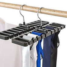 Load image into Gallery viewer, Products gano zen sturdy plastic tie belt scarf rack organizer closet wardrobe space saver belt hanger with metal hook