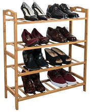 Load image into Gallery viewer, Cheap sorbus bamboo shoe rack 4 tier shoes rack organizer perfect bench for hallway entryway mudroom closet bedroom etc