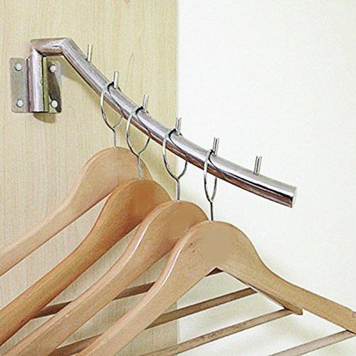Buy now imeea closet hanger space saver swing arm wall mounted sus304 brushed stainless steel with 6 hooks 12 6inch 2 set