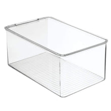 Load image into Gallery viewer, Shop mdesign stackable closet plastic storage bin box with lid container for organizing mens and womens shoes booties pumps sandals wedges flats heels and accessories 5 high 6 pack clear