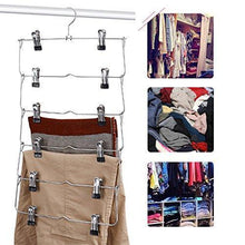 Load image into Gallery viewer, Save emstris skirt hangers pants hangers closet organizer stainless steel fold up space saving hangers