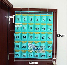 Load image into Gallery viewer, Select nice lecent numberes classroom pocket chart for cell phones business cards 30 pockets wall door closet mobile hanging storage bag organizer with hooks