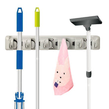 Load image into Gallery viewer, Selection this good rate mop and broom holder wall mounted garden tool storage tool rack storage organization for your home closet garage and shed 5hole 6hanging