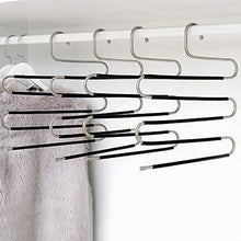 Load image into Gallery viewer, Purchase ziidoo new s type pants hangers stainless steel closet hangers upgrade non slip design hangers closet space saver for jeans trousers scarf tie 6 piece