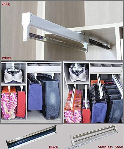 Top premintehdw top mount pull out pull out wardrobe closet cloth jacket hanger hanging rack bar ball bearing slide heavy duty