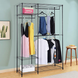 Order now s afstar safstar heavy duty clothing garment rack wire shelving closet clothes stand rack double rod wardrobe metal storage rack freestanding cloth armoire organizer 2 packs