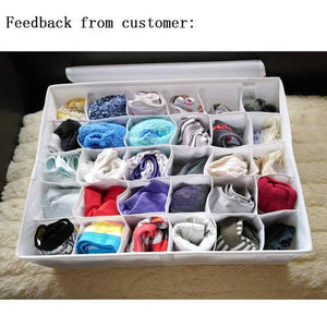 Try soft stone socks and underwear organizer with 30 cell collapsible closets wardrobe organizer folding clothes drawer storage boxes fairy white