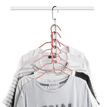 Load image into Gallery viewer, Shop for closet space saving hangers for clothes pants 10 5 inch metal wonder hangers stainless steel magic cascading hanger updated hook design closet organizer hanger