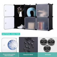 Load image into Gallery viewer, Home robolife 12 cubes organizer diy closet organizer shelving storage cabinet transparent door wardrobe for clothes shoes toys