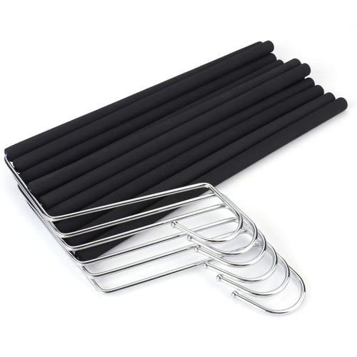 Shop bekith 6 pack 2 tier slack pant hangers open ended easy slide trouser organizer space saving non slip foam padded closet storage organizer for pants jeans trousers skirts scarf