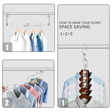 Load image into Gallery viewer, Top closet space saving hangers for clothes pants 10 5 inch metal wonder hangers stainless steel magic cascading hanger updated hook design closet organizer hanger