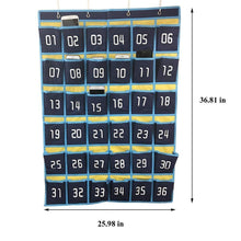 Load image into Gallery viewer, Related loghot numbered classroom sundries closet pocket chart for cell phones holder wall door hanging organizer blue 36 pockets with digital