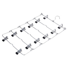 Load image into Gallery viewer, Home doiown 6 tier skirt hangers pants hangers closet organizer stainless steel fold up space saving hangers 4 pieces