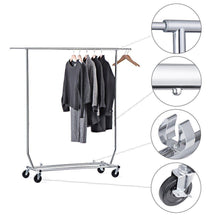 Load image into Gallery viewer, Heavy duty house day portable clothes rack portable closet rolling clothes rack foldable clothes stand commercial grade for professional use
