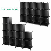 Load image into Gallery viewer, Buy tomcare cube storage 12 cube bookshelf closet organizer storage shelves shelf cubes organizer plastic book shelf bookcase diy square closet cabinet shelves for bedroom office living room black