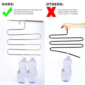 Products 8 pack multi pants hangers rack for closet organization star fly stainless steel s shape 5 layer clothes hangers for space saving storage