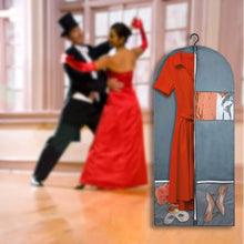 Load image into Gallery viewer, Shop garment bag with pockets set dance costume bags 53 x 23 for dance competitions travel storage closet suits dress coat with 2 medium zipper pockets and 1 clear visible window pack of 3