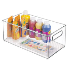 Load image into Gallery viewer, Products mdesign large plastic storage organizer bin holds crafting sewing art supplies for home classroom studio cabinet or closet great for kids craft rooms 14 5 long 8 pack clear