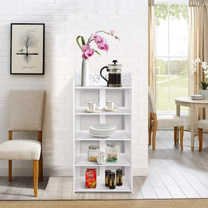 New ejoyous 5 tier shoes rack white wood plastic modern space saving display shoe tower free standing shoes storage organizer closet shelves holder container for home office support hold 10 pair