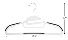 Load image into Gallery viewer, Amazon finnhomy heavy duty 50 pack plastic hangers durable clothes hangers with non slip pads space saving easy slide organizer for bedroom closet great for shirts pants white