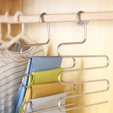 Load image into Gallery viewer, On amazon s type stainless steel clothes pants hangers for closet organization with multi purpose for space saving storage 10 pack 1