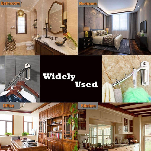 Heavy duty adromy folding wall mounted clothes hanger stainless steel clothes holder swing arm closet drying rack clothing hanging system heavy duty closet storage organizer 2 pack