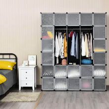 Load image into Gallery viewer, Discover tangkula cube storage organizer cube closet storage shelves diy plastic pp closet cabinet modular bookcase large storage shelving with doors for bedroom living room office 30 cube