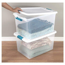 Load image into Gallery viewer, Purchase 60 quart storage containers 6 pack closet lids space saver baskets box stacking bin portable organizer ebook