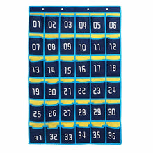 Load image into Gallery viewer, Purchase loghot numbered classroom sundries closet pocket chart for cell phones holder wall door hanging organizer blue 36 pockets with digital