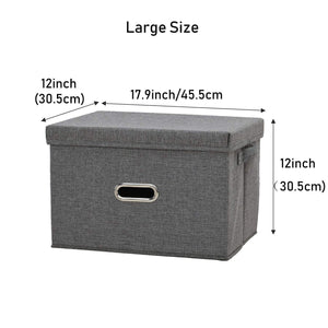 Shop for polecasa storage bins with lid 2 pack removable lid collapsible stackable linen fabric storage cubes boxes containers organizer basket for home office bedroom closet and shelveslarge 38l