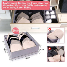 Load image into Gallery viewer, Shop for drawer organizer dresser drawer organizer divider washable large bra sock underwear tie cloth organizer foldable closet storage box drawer polyester fabric for baby cloth panties belts set of 4 gray