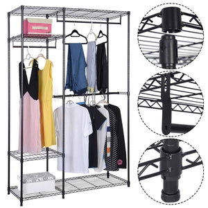 Online shopping s afstar safstar heavy duty clothing garment rack wire shelving closet clothes stand rack double rod wardrobe metal storage rack freestanding cloth armoire organizer 2 packs
