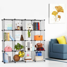 Load image into Gallery viewer, Results langria metal wire storage cubes modular shelving grids diy closet organization system bookcase cabinet 16 regular cube