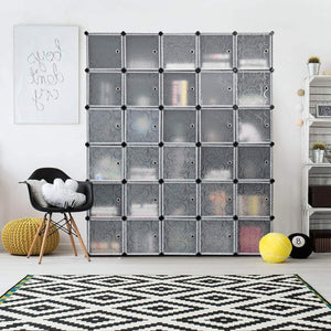 Buy tangkula cube storage organizer cube closet storage shelves diy plastic pp closet cabinet modular bookcase large storage shelving with doors for bedroom living room office 30 cube
