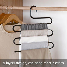 Load image into Gallery viewer, Buy ds pants hanger multi layer s style jeans trouser hanger closet organize storage stainless steel rack space saver for tie scarf shock jeans towel clothes 4 pack 1