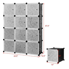 Load image into Gallery viewer, Organize with tangkula diy storage cubes portable clothes closet wardrobe cabinet bedroom armoire diy storage organizer closet 12 cubes