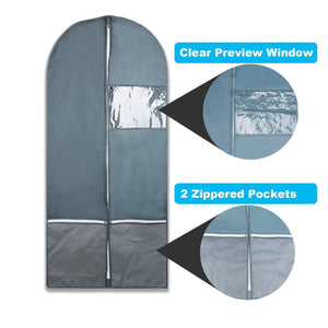 Shop for garment bag with pockets set dance costume bags 53 x 23 for dance competitions travel storage closet suits dress coat with 2 medium zipper pockets and 1 clear visible window pack of 3