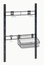 Load image into Gallery viewer, Discover the suncast sierra tool hooks closet system for mounting in sheds includes three hangers and vertical brackets to hold garden supplies tools toys outdoor accessories black