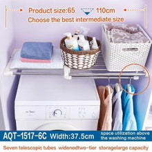 Load image into Gallery viewer, Get hershii closet tension shelf expandable telescopic rod heavy duty clothes hanging rail adjustable diy storage organizer shoe rack for garage bathroom kitchen bedroom