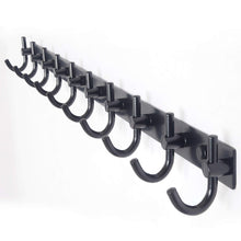 Load image into Gallery viewer, Home webi wall mounted coat rack 30 inch 10 hooks rack rail heavy duty coat hat hook for bathroom entryway closet foyer hallway black 2 packs