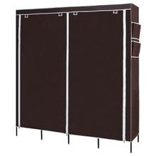 Load image into Gallery viewer, Shop here songmics 67 inch wardrobe armoire closet clothes storage rack 12 shelves 4 side pockets quick and easy to assemble brown uryg44k