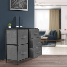 Load image into Gallery viewer, Home sorbus dresser with 5 drawers furniture storage tower unit for bedroom hallway closet office organization steel frame wood top easy pull fabric bins black charcoal