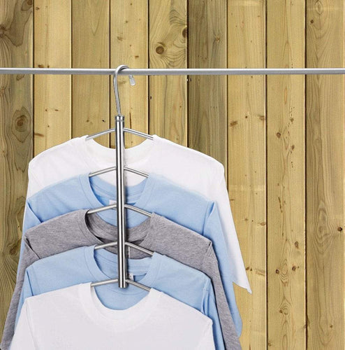 Budget suzeda 5 tier stainless steel blouse tree hanger closet organizer 6 pack