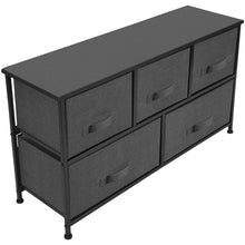 Load image into Gallery viewer, Top rated sorbus dresser with drawers furniture storage tower unit for bedroom hallway closet office organization steel frame wood top easy pull fabric bins 5 drawer black charcoal