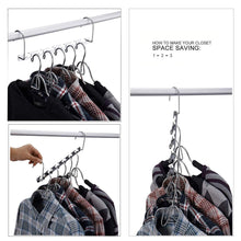 Load image into Gallery viewer, On amazon star fly magic hangers space saving hangers magical clothing hanger with hook stainless steel wonder closet organizer 10 pack