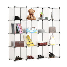 Load image into Gallery viewer, Best bastuo 16 cubes diy storage cabinet clothes wardrobe closet bookcase shelf baskets modular cubes closet for toys books clothes white with doors
