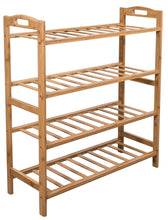 Load image into Gallery viewer, Buy sorbus bamboo shoe rack 4 tier shoes rack organizer perfect bench for hallway entryway mudroom closet bedroom etc